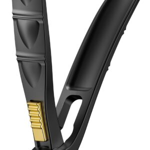 BALUCA Curved Cutting Jaw Toenail Clippers for Seniors for Thick Toenails, Ergonomic Large Toe Nail Clippers for Men, Long Handle Fingernail Clipper Cutter with Catcher - Black