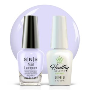 SNS Nail UV Gel and Nail Polish Lacquer Combo, Candy Sprinkles - Lavender Kisses (Purple) - Long-Lasting Nail Color, Gel & Lacquer Duo Lasts 14 Days - UV Lamp Required - 0.5 Fl Oz