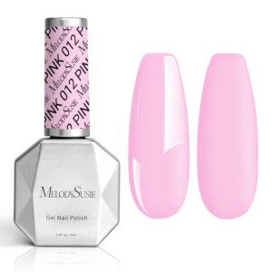 MelodySusie Thick Macaron Pink Gel Nail Polish,0.5 Fl Oz Nails Soak Off UV LED Funny Bunny Creamy Pink Gel Polish Gift for Women Nail Art Manicure Salon DIY Nail Design-012