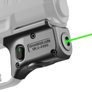 WARRIORLAND Green Laser Sight Fit Springfield Armory Hellcat (Not Fit Hellcat Pro), First Green Beam Sight with Power Indicator, Hellcat Laser with Ambidextrous On/Off Switch, WLS-118G, Black