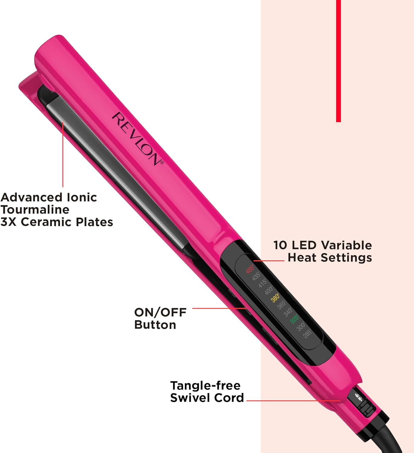 Revlon Smooth Brilliance Ceramic Hair Flat Iron | Smooth Glide and Ultra-Sleek Sylas, (1 in) - Image 5