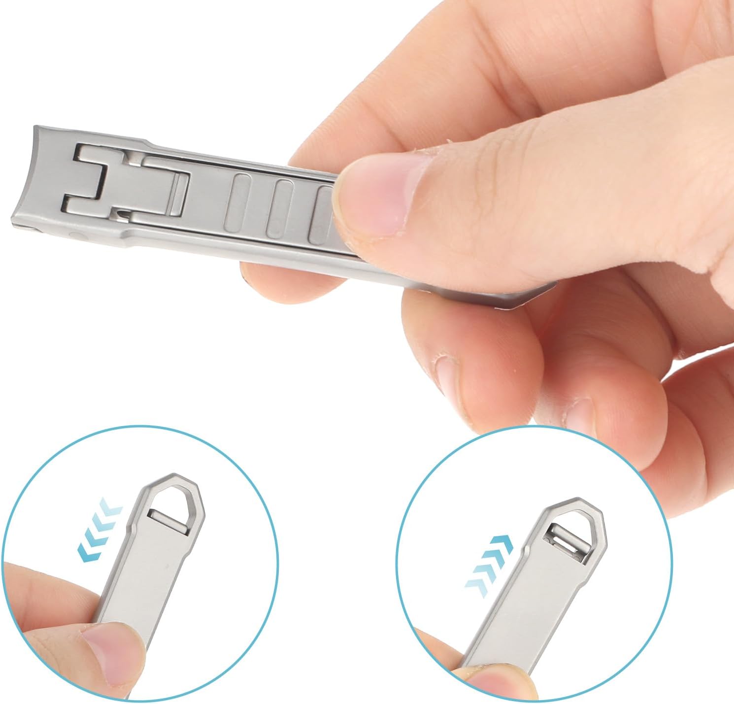 Nail Clippers Ultra Thin Wide Natural Finger Fingernail Clipper Mini Travel Folding Toenail Nail Trimmer Stainless Steel Portable Curved Nail Cutter with Glass File Keychain for Men Women Adult - Image 3