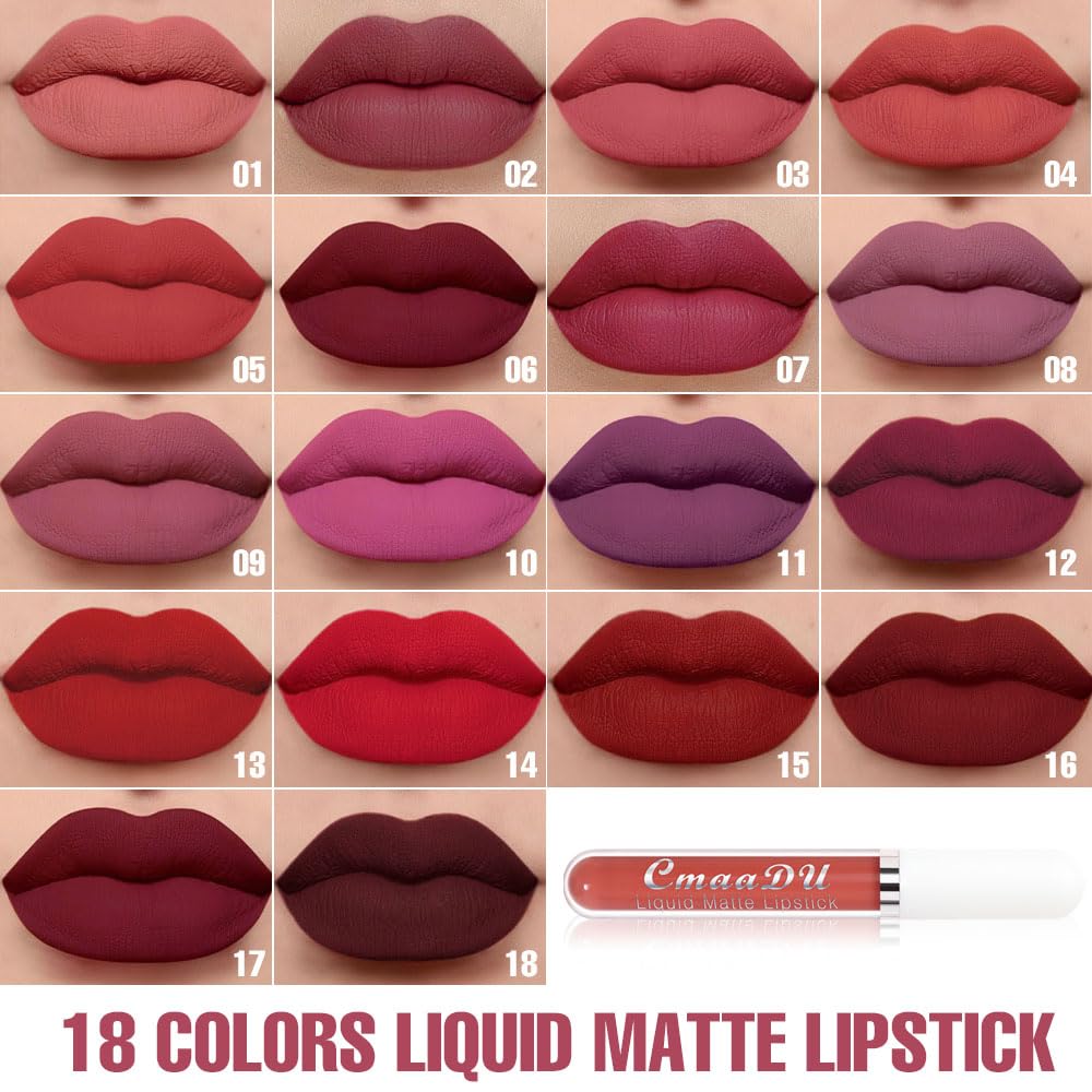 evpct 1Pcs Coral Red Liquid Matte Lipstick Lipgloss Set for Women, labiales mate 24 horas originales matte larga duracion 24 Hour Lipstick Lip Stains Long Lasting Waterproof 24, 03# - Image 4