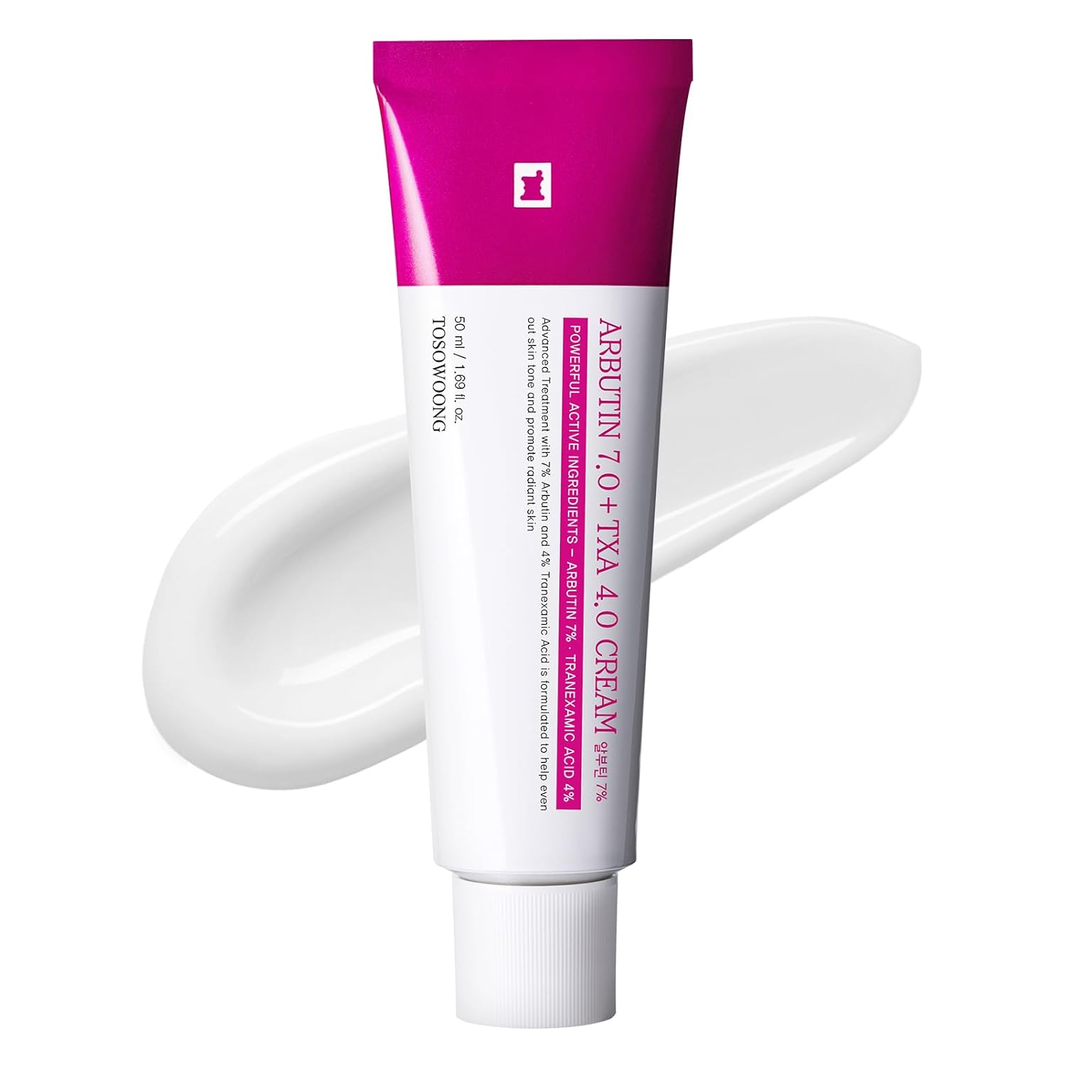 Arbutin 7% + Tranexamic Acid 4% Cream, 70,000ppm Arbutin, 40,000ppm TXA, Niacinamide, Glutathione, Dark Spots, Freckle, Blemishes, Pigmentation, Korean Skin Care, 50ml, 1.69 fl.oz.