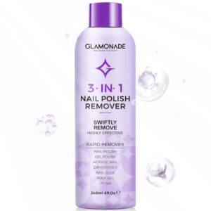 Acetone Nail Polish Remover: Professional Soak off Gel Nail Polish Remover Enriched with Natural Grape Seed Oil 8 Fl Oz for Gel Acrylic Nail Glue Dip Powder for Home Salon