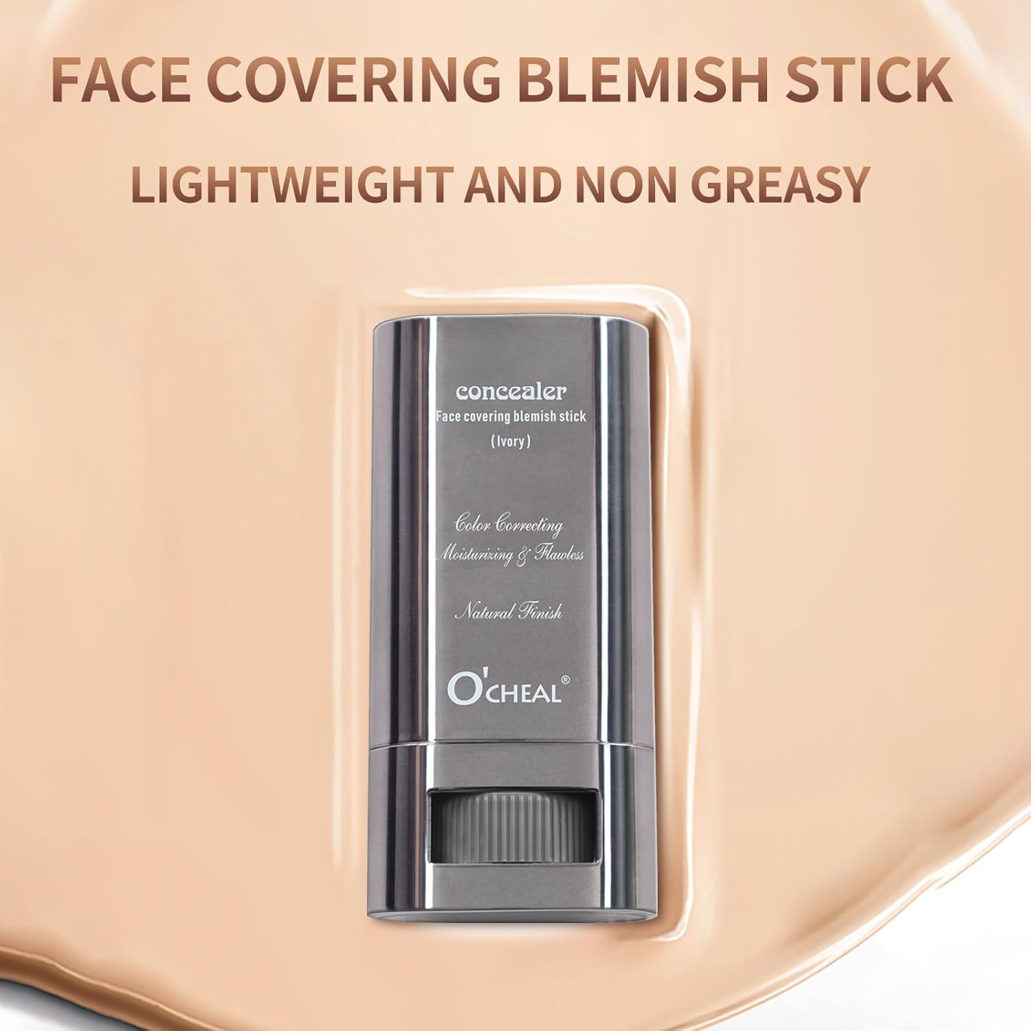 O'CHEAL Hydrating Concealer Stick Full Coverage Face Makeup for All Skin Types, Long Lasting Fit & Lightweight Formula, Cruelty-Free and Vegan (Natural, 1.06oz) - Image 4