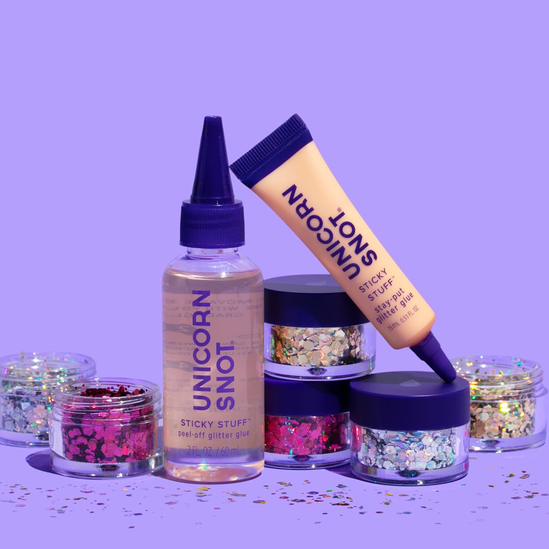 Unicorn Snot Glitter Glue Primer - Sticky Stuff™ Stay Put Glitter Glue for Long-Lasting Perfection - Safe for Face - Waterproof, Non-Toxic Primer for Body & Face - Dries Clear - Image 7