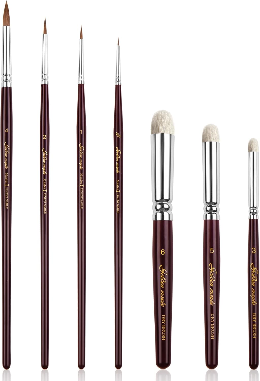 Kolinsky Sable Miniature Brushes Drybrushes for Miniature Set 7 pcs Paint Brushes for Miniature Oil Acrylics Model Paint Brushes #3, 5, 6 - Image 7