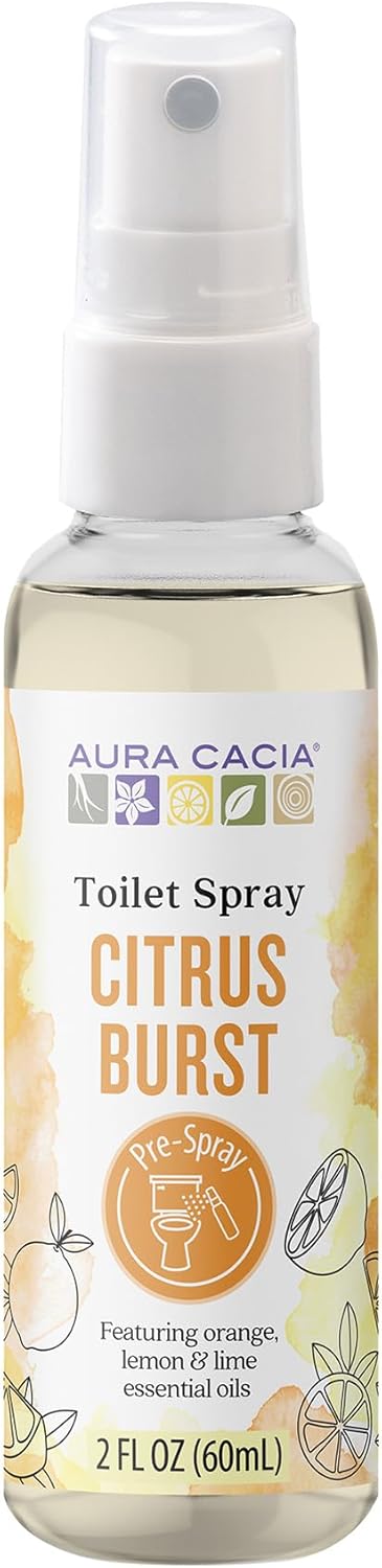 Aura Cacia Citrus Burst Toilet Spray 2 Fl. oz. - Light Aroma, No Synthetic Fragrances