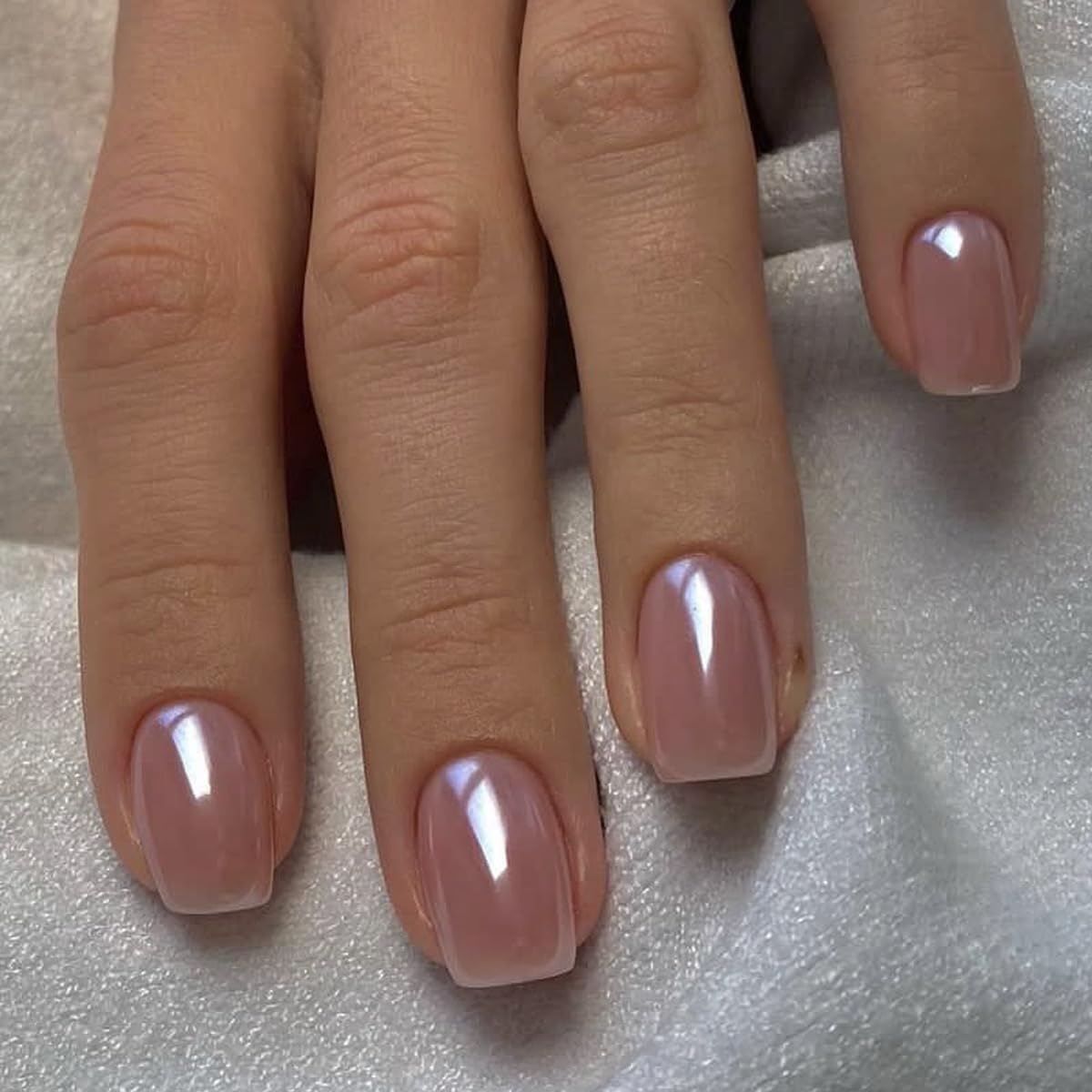 6 Packs (144Pcs) Press on Nails Square, Short Square Press on Nails, Ombre Press on Nails Medium, Pink Fake Nails Chrome Glue on Nails Gel False Nails for Women, Stick on Nails Kit 12 Sizes-6 Styles - Image 3