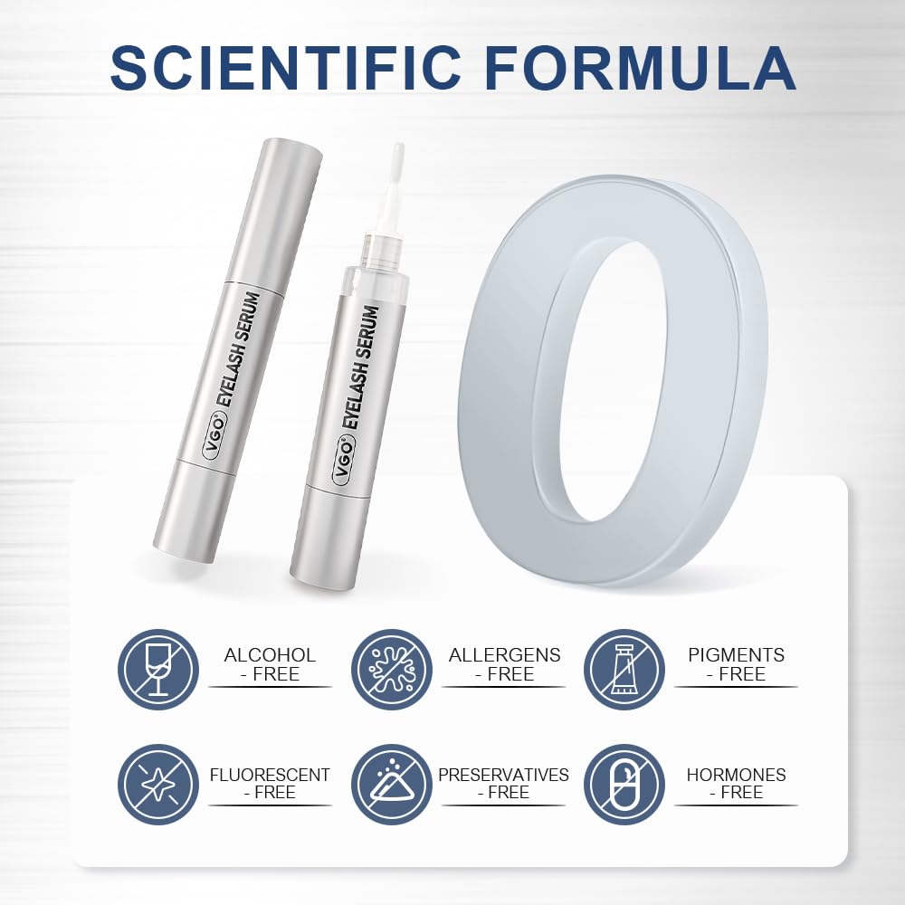 VGO Eyelash Serum for Fuller, Longer Lashes 3ml Natural Ingredients Gentle Formula - Image 7