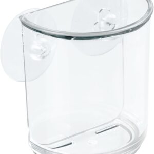 iDesign Plastic Suction Tumbler Cup and Bathroom Organizer for Mirror or Shower Storage – 3" x 2" x 3.5", Clear