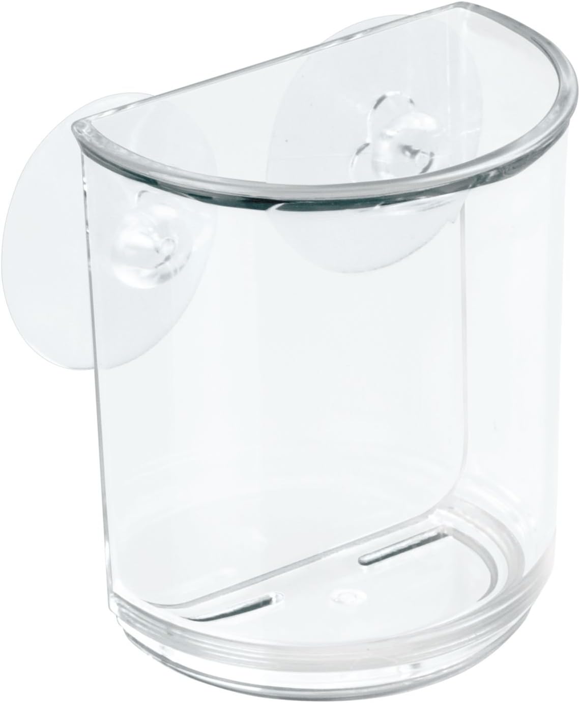 iDesign Plastic Suction Tumbler Cup and Bathroom Organizer for Mirror or Shower Storage – 3" x 2" x 3.5", Clear