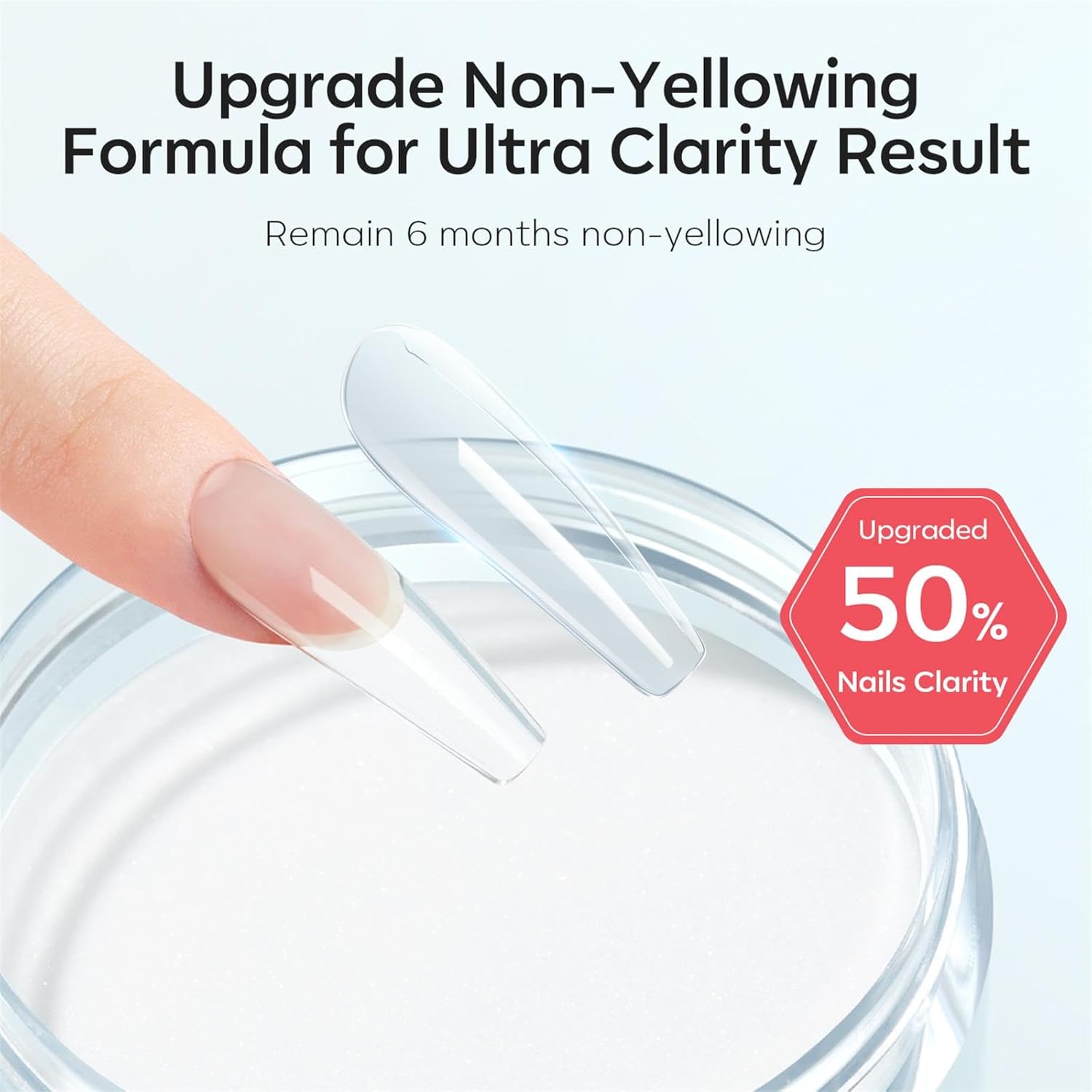 modelones Acrylic Powder, Upgraded 4.23oz Clear Acrylic Nail Powder, Crystal Clear Nail Acrylic Powder for Acrylic Nail Art 3D Nail Carving French Nail Extension, Non-Yellowing, Gifts for Women - Image 2