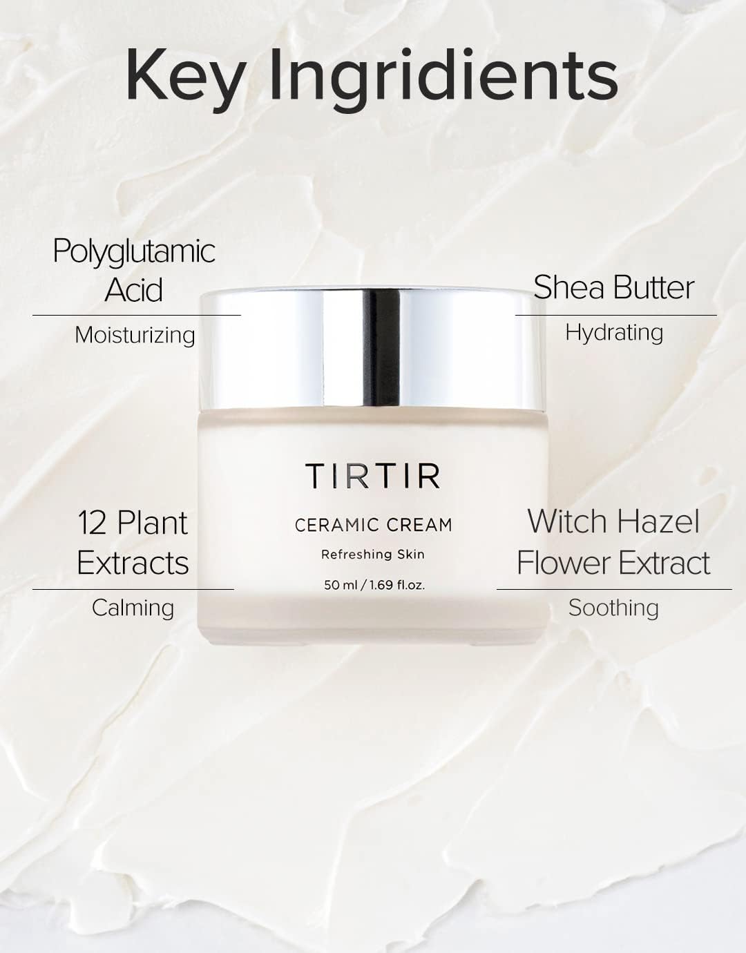 TIRTIR Natural Ceramide Cream 50ml for Deep Moisturization and Glass Skin Effect - Image 7
