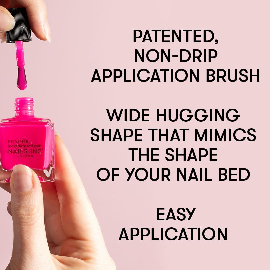 Nails Inc 45 Second Speedy Gloss, Bella, Pastel Coral, Neon, No Chip, Long Lasting, Quick Dry, Air Dry, Professional Manicures & Pedicures, Fingernails & Toenails, Vegan Nail Polish, 0.47 Fl Oz - Image 6