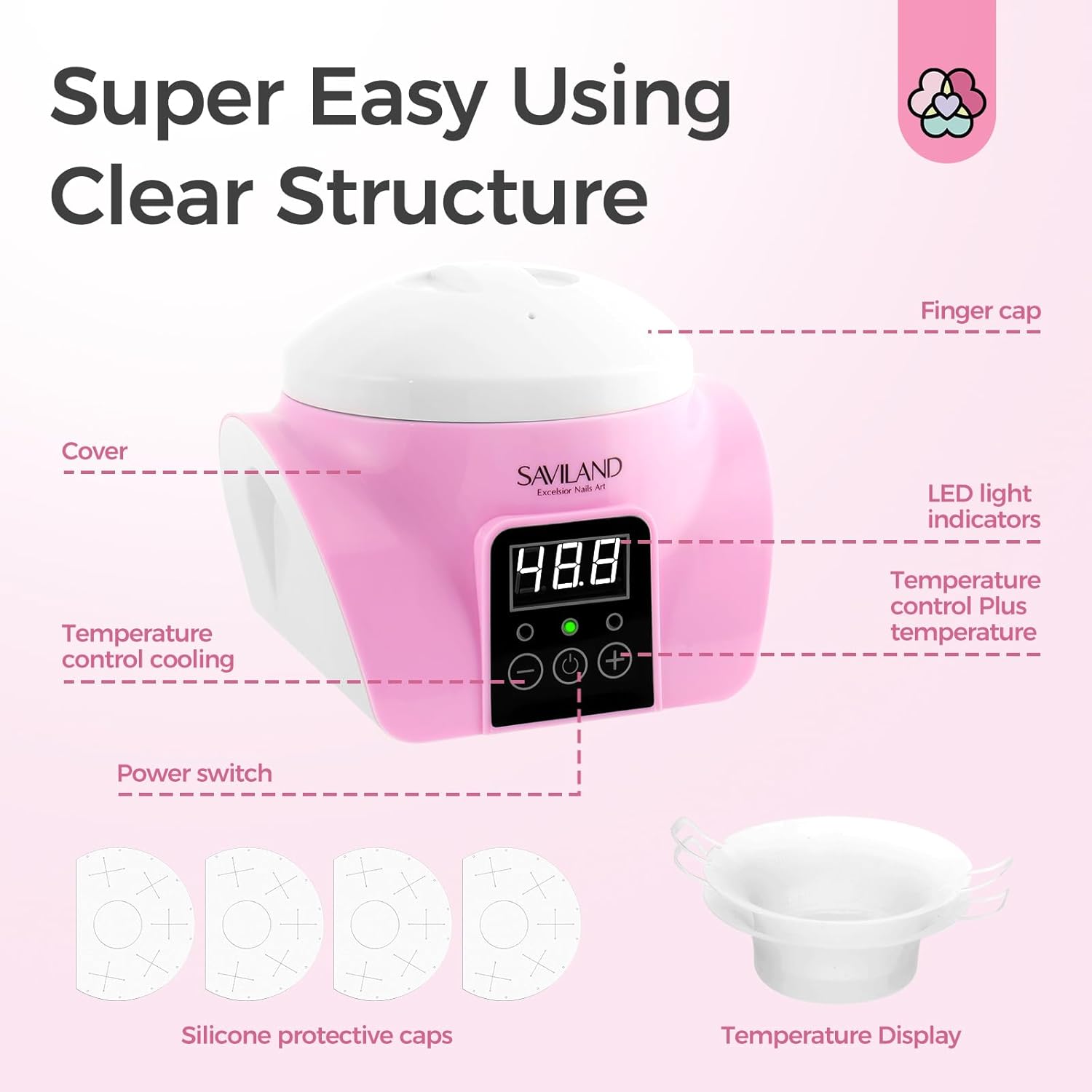 SAVILAND Nail Polish Remover Machine:Gel Polish Revmover Steam Quick Remove Gel Acrylic Nail Remover | Dip Powder Remover Gentler Portable U V Gel Nail Electric Nail Polish Remover Nail Salon Home DIY - Image 5