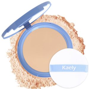 Kaely Oil Control Face Pressed Powder, Perfection Matte Compact Powder, Long Lasting Waterproof Finishing Powder Makeup, polvo compacto de maquillaje, Lightweight, Vegan, 125 Ivory Buff