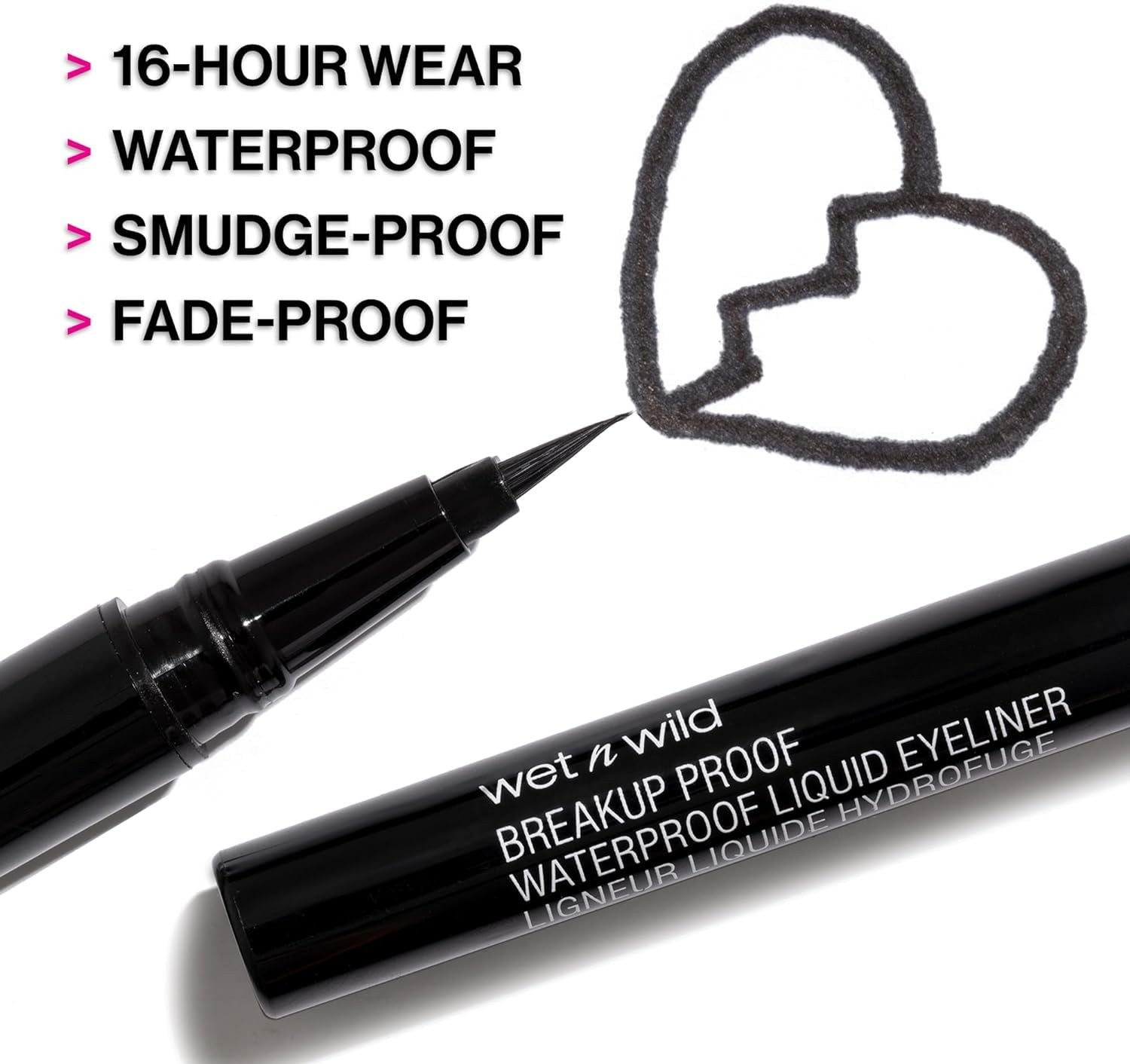 wet n wild Mega Last Breakup Proof Liquid Eyeliner - Ultra-Fine Brush, Waterproof, 16-Hour Long-Lasting Wear- Cruelty-Free & Vegan - Black - Image 13