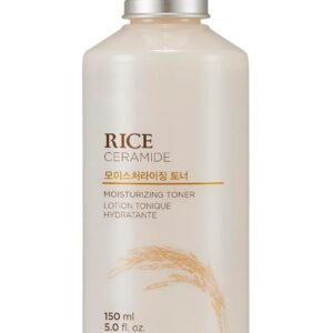 The Face Shop Rice Ceramide Moisturizing Toner - Rice Extract Rice Toner for Face - Strengthens Skin Barrier - Hydrating Targets Dryness - Lightweight Face Moisturizer - Glow Essence Korean Skin Care