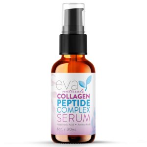 Collagen Peptide Serum for Face – Anti Aging Facial Treatment with Peptides & Hyaluronic Acid – Gentle Formula for Sensitive Skin, Microneedling Pen, Derma Roller, Skin Firming & Hydrating (1 Oz)