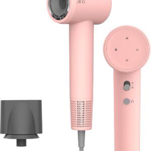 AINA Hair Dryer, Blow Dryer - Brushless Motor, 110,000 RPM Lightweight, Ionic Travel 110V/ALCI Plug(Baby Pink)