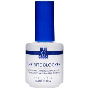 Blue Cross The Bite Blocker Bitter Tasting Nail Polish to Stop Nail Biting Prevention and Deterrent, Strengthening and Repair, Made in USA, 0.5oz