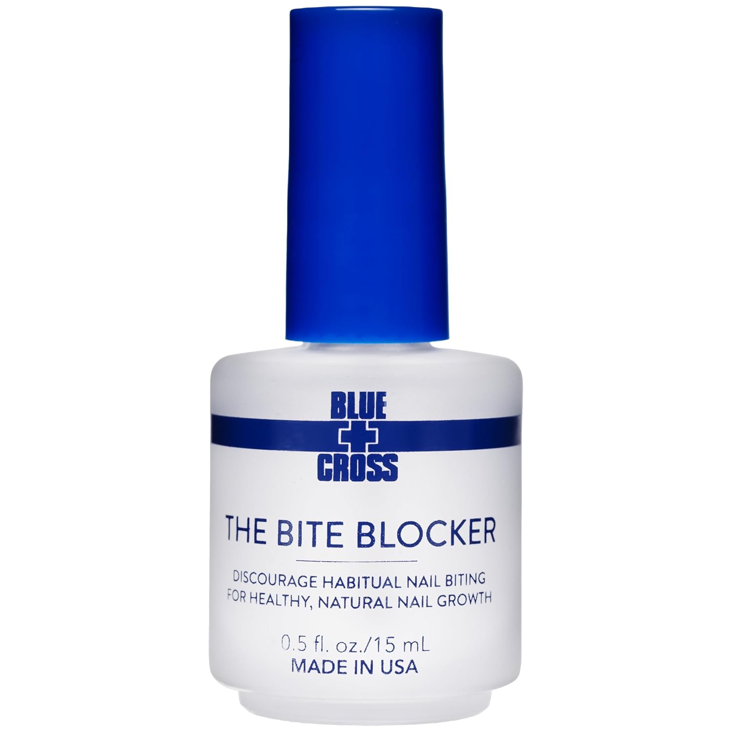 Blue Cross The Bite Blocker Bitter Tasting Nail Polish to Stop Nail Biting Prevention and Deterrent, Strengthening and Repair, Made in USA, 0.5oz
