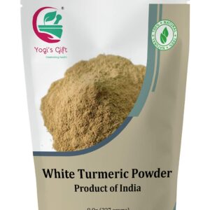 White Turmeric Powder for Skin Care | 8 oz | No staining | aka Kapoor Kachri & Hedychium Spicatum | 100% Herbal Skin Care by Yogi’s Gift