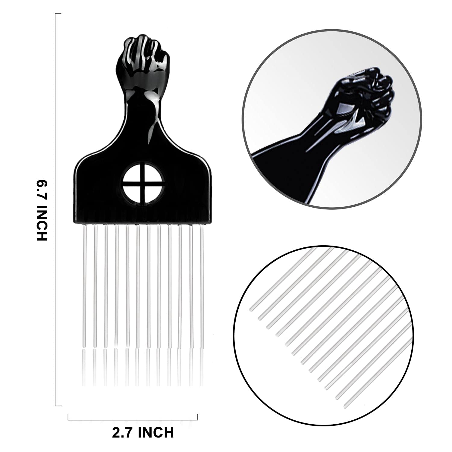 3Pcs Hair Styling Set for All - Curl Brush, Twist Sponge for Textured Hair with Metal Pick - Image 5