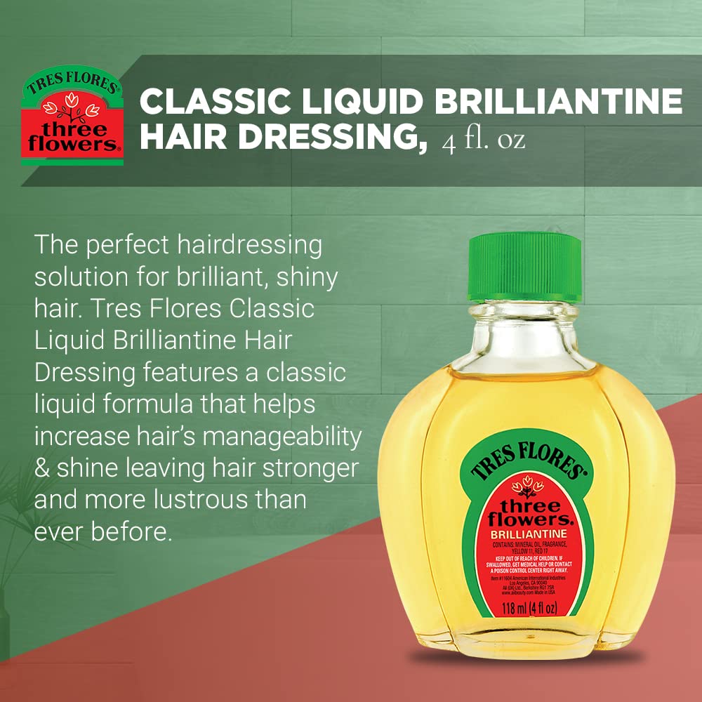 Three Flowers Brilliantine Liquid, 4 Ounce - Image 2