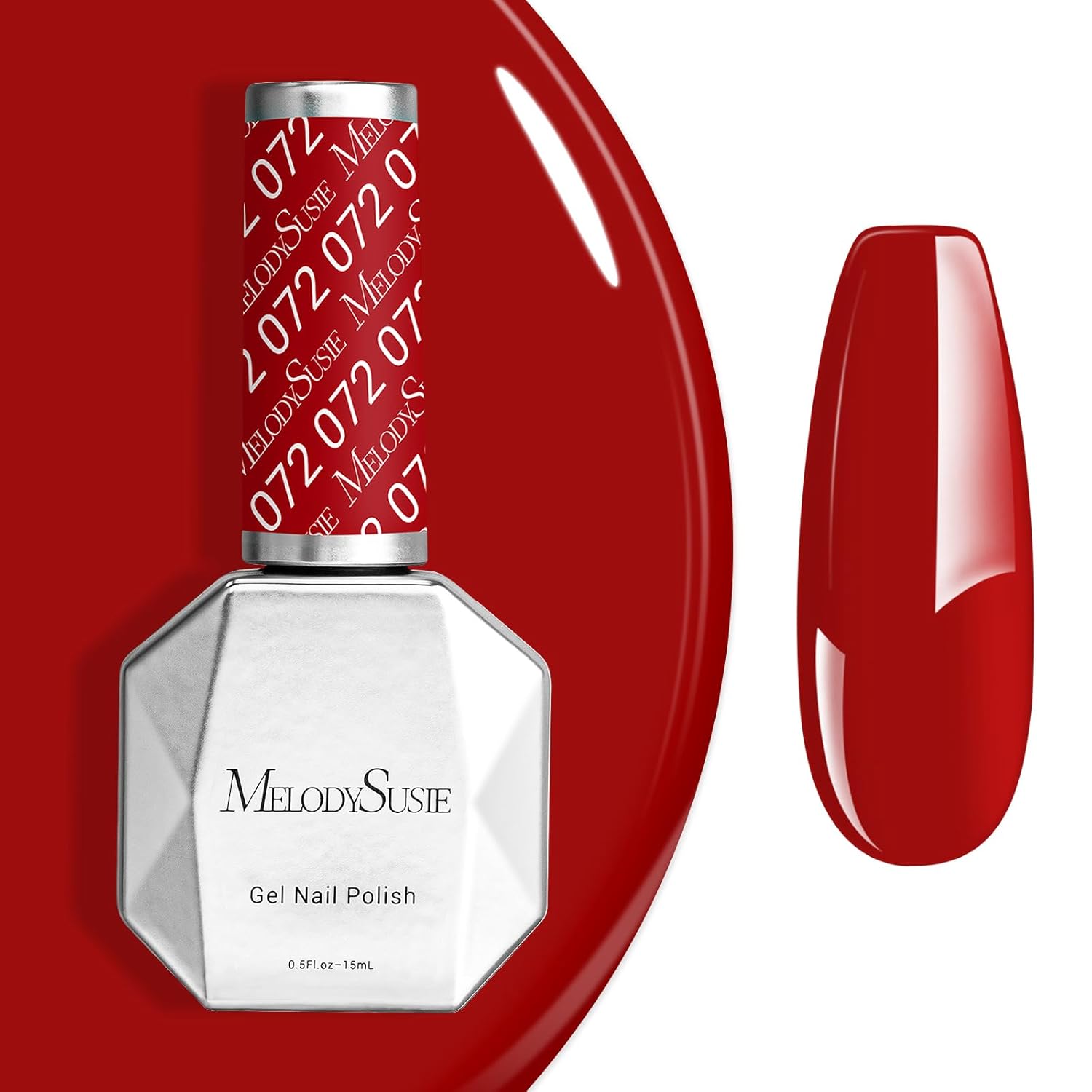 MelodySusie Cherry Red Gel Nail Polish,0.5 Fl Oz Soak Off UV LED Ruby Dark Red Gel Polish Christmas Gift for Women Nail Art Manicure Salon DIY Nail Design Decoration at Home-072