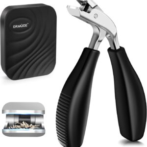 Angled Head Toe Nail Clippers for Thick Nails for Seniors, Straight Large Nail Clippers for Men with Catcher, Heavy Duty Toenail Clippers for Thick Toenails with Ergonomic Long Handle