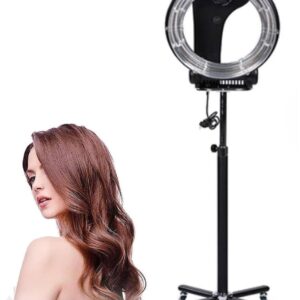 950w/1200w 3 in 1 Orbiting Wall Mount Hd LCD Display Hair Dryer Standing Professional Salon Hair Spa Color Processor Plate Heater,with Adjustable Timer and Temperature,Floor-stand