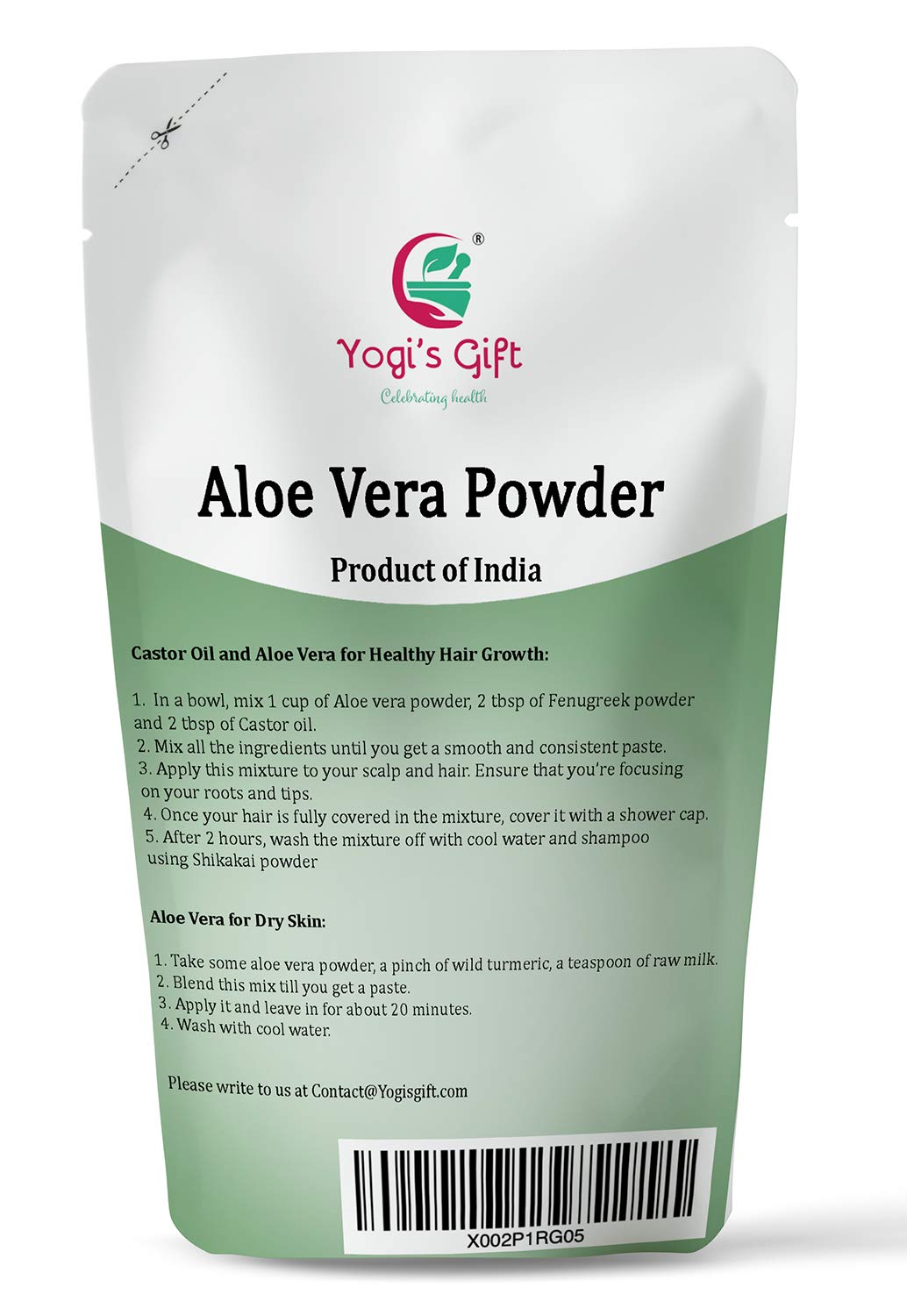 Aloe Vera Powder 8 oz | Moisturizing Face Mask Ingredient For Dry Skin | Hair Mask Ingredient for Hair Growth | Made from Pure & Cultivated Aloevera | by Yogi’s Gift® - Image 2