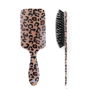 Leopard Print Hair Brushes,Hair Detangling Brush Anti Static Massage Comb Hair Brush For All Hair Types Wavy/Curly/Thick/Long/Short/Wet And Dry Hair