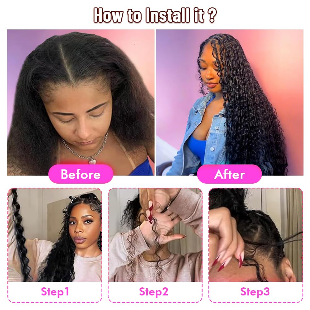 Human Braiding Hair for Boho Braids Curly Boho Hair for Braiding Knotless Deep Wave Bulk Bohemian 100% Human Hair for Micro Braiding Wet and Wavy No Weft 2 Bundles Natural Color 18 Inch - Image 5