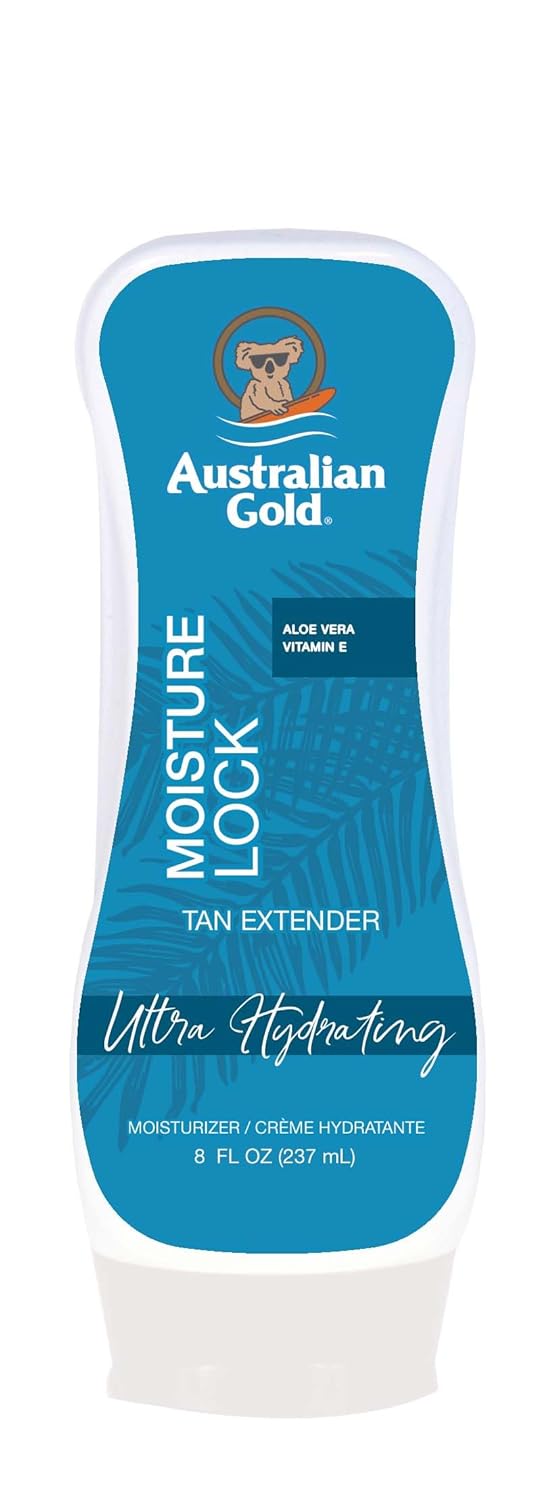 Australian Gold Moisture Lock Tan Extender Moisturizing Lotion, 8 Ounce | Nourish Skin and Lock in Color | Enriched with Aloe & Vitamin E
