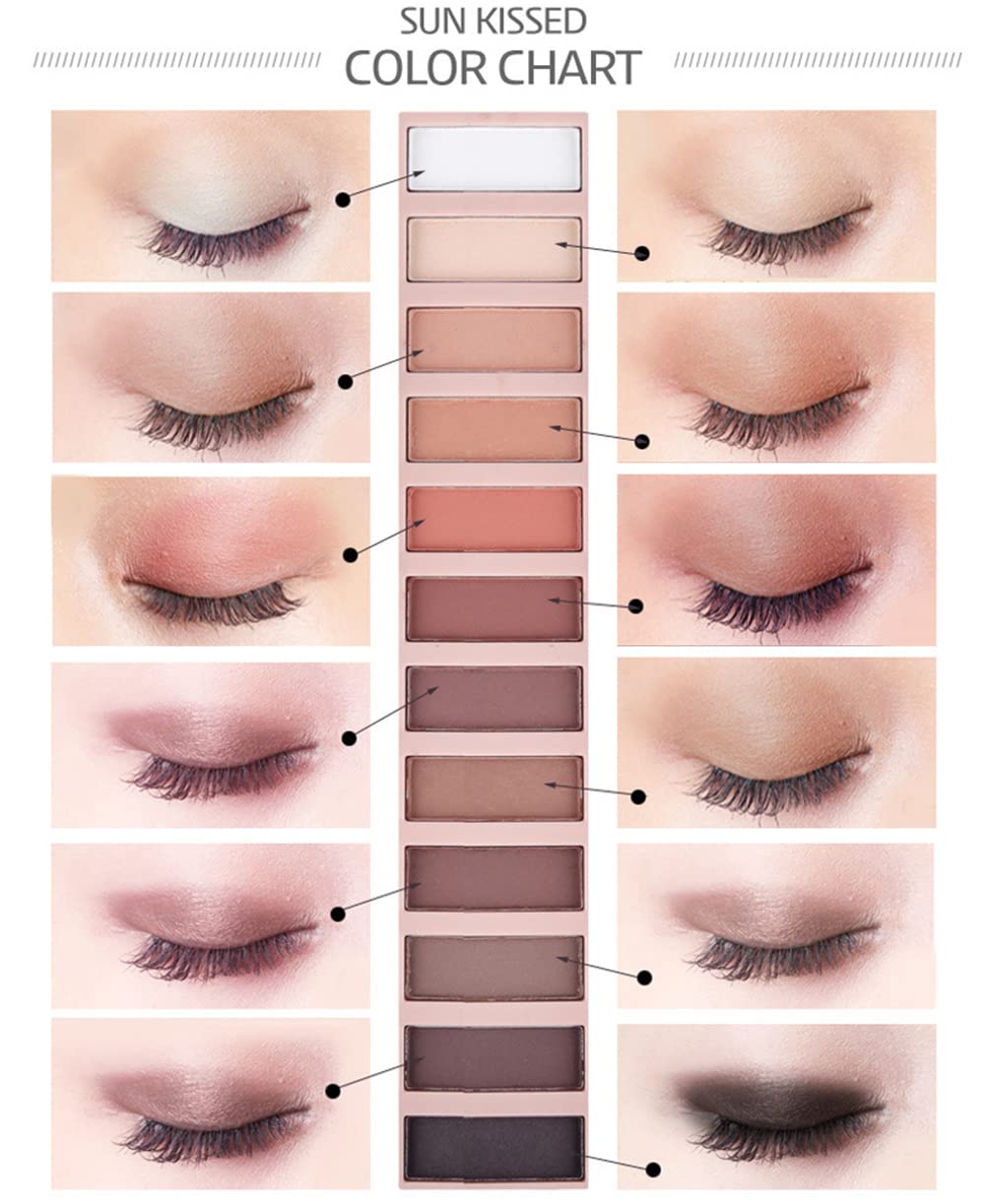 BestLand 2 Pack 12 Colors Makeup Nude Colors Eyeshadow Palette Natural Nude Matte Shimmer Glitter Pigment Eye Shadow Pallete Set Waterproof Smokey Professional Beauty Makeup Kit (2 PCS) - Image 3