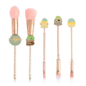 5PCS Star Baby Makeup Brushes,WeChip Premium Metal Handle Anime Brushes Foundation Blush Eye Shadows Face Powder Brush for Women Girls