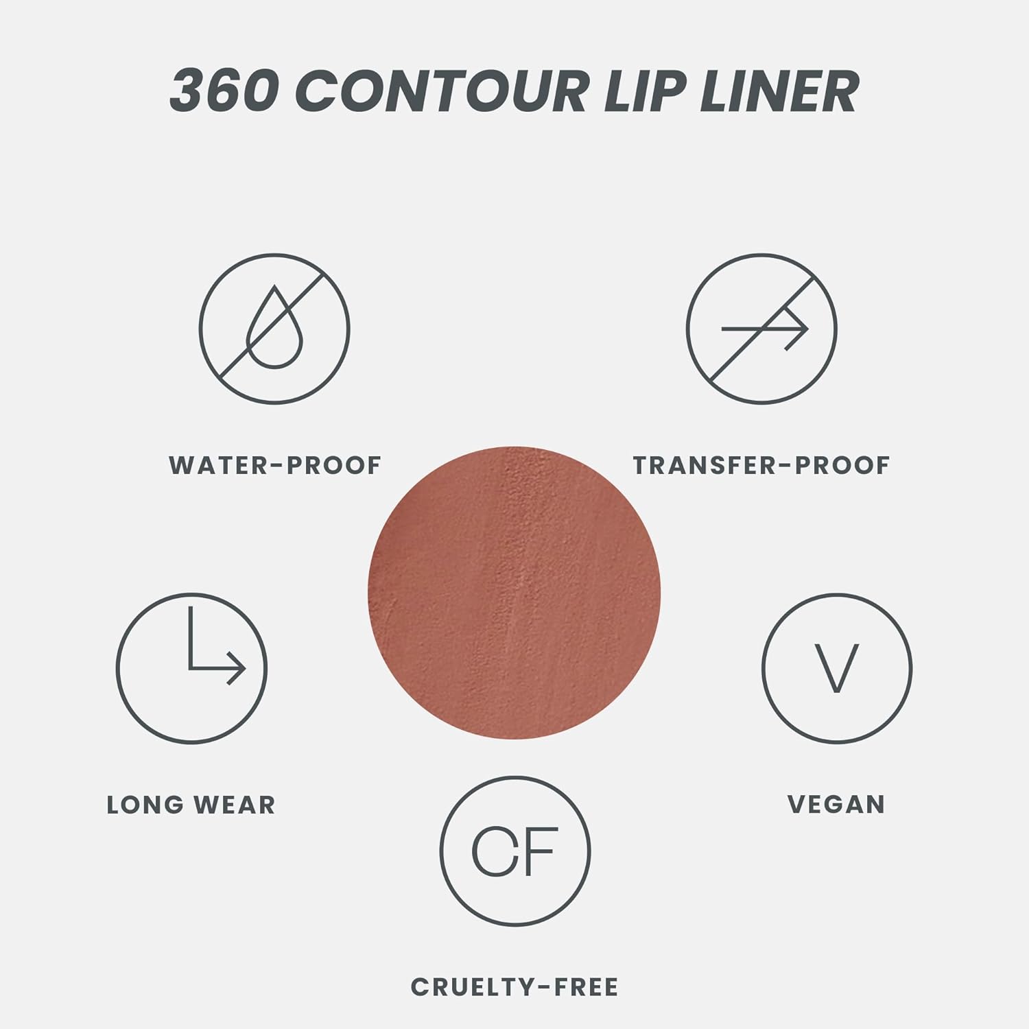 Wonderskin Lip Liner Pencil - 360 Contour Lipliner, Long Lasting, Sharpenable, Waterproof and Transfer-Proof Brown Lip Liner Pencil (Saddle) - Image 5