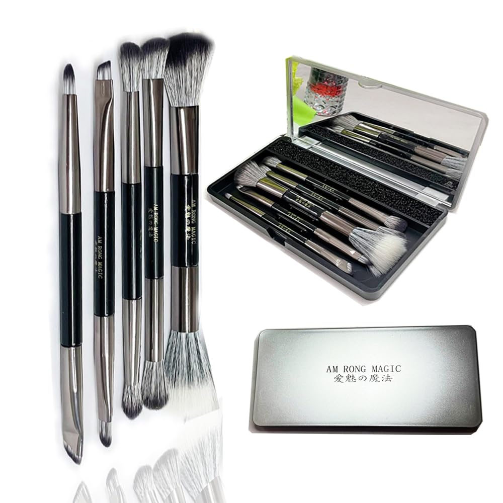 Travel Makeup Brush Set with Mirror- Pack of 10 Pcs Mini Makeup Brushes , Necessary Combination for Daily Makeup.Foundation Concealer Blush Eyeshadow Contour Powder Eyebrow Brush Set - Image 6