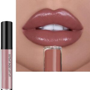 12 Color Cream Lip Gloss, 2025 New Long-Lasting Moisturizing Velvet Lip Lipstick, Waterproof, Non-Fading, Hydrating Lip Tint Natural Jelly Lipstick (01#, 1.3 Fl Oz)