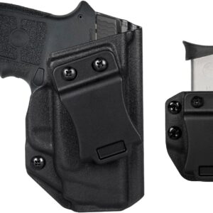 S&W M&P Bodyguard .380 IWB Holster Right Hand Fits Smith & Wesson M&P Bodyguard .380 / Bodyguard .380 with Integrated Red Laser Pistol Holster & Universal .380 Single Stack Mag Carrier