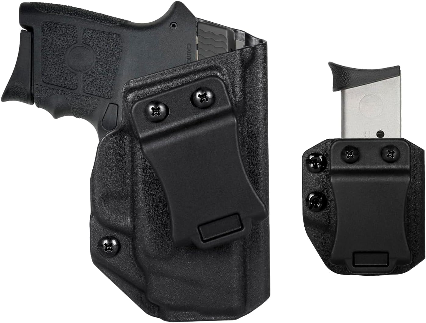 S&W M&P Bodyguard .380 IWB Holster Right Hand Fits Smith & Wesson M&P Bodyguard .380 / Bodyguard .380 with Integrated Red Laser Pistol Holster & Universal .380 Single Stack Mag Carrier