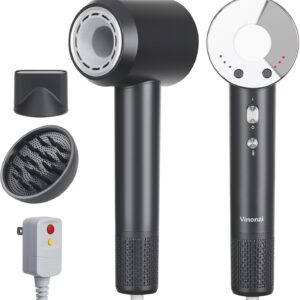Hair Dryer, High-Speed Ionic Blow Dryer for Fast Drying, Low Noise Compact Lightweight Travel Salon Hair Dryer with Magnetic Diffuser for Curling Women, Ionic Technology and Safety Certified