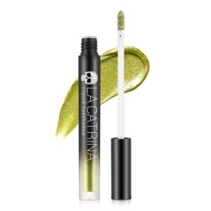 Green Glitter Liquid Eyeshadow, DL Bright Sparkle Light Green Eyeshadow for Green Eyes, Long Lasting Bling Metallic Eye Shadow with Glittery Finish, Quick-Drying, No Fading, Vegan & Cruelty-Free