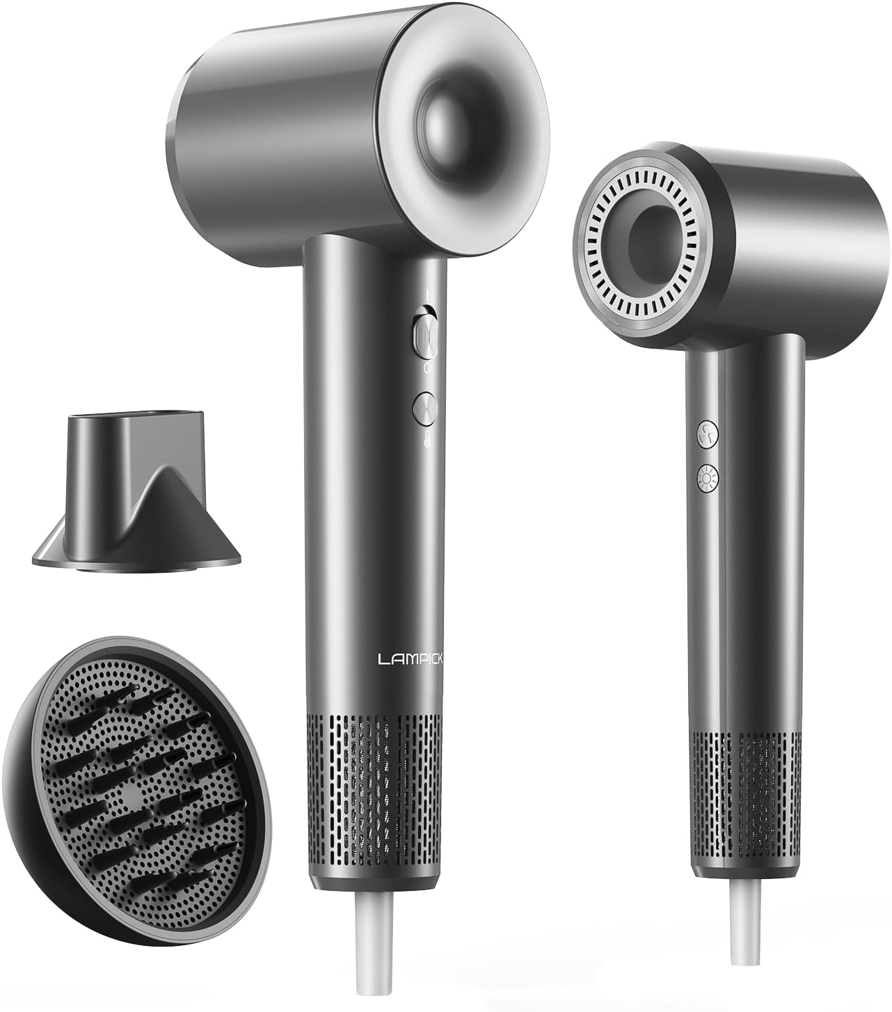 Hair Dryer: 150000 RPM Portable Professional High Speed Ionic Blow Dryer for Fast Drying, 500 Million Negative Ions Care & Heat Control & Low Noise with Magnetic Diffuser & Nozzle, 5 Temps & 3 Speeds