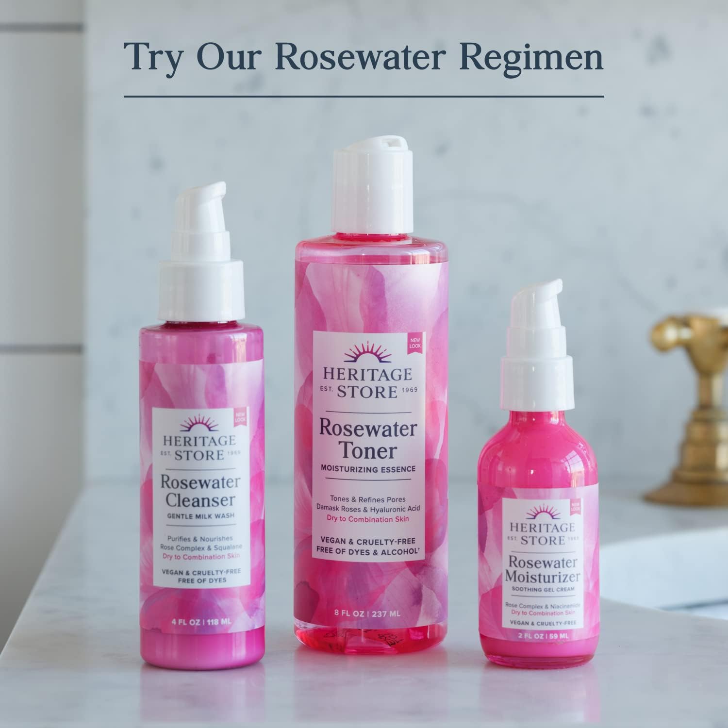 HERITAGE STORE Rosewater Facial Toner with Hyaluronic Acid, Dry to Combination Skin, Hydrating Toner Refines Pores, Minimizes Look of Fine Lines and Wrinkles, Hypoallergenic, Vegan, Cruelty Free, 8oz - Image 6