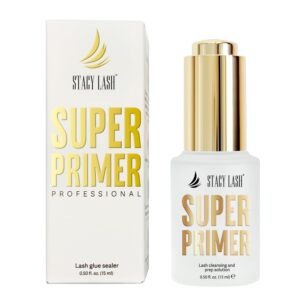 Stacy Lash Primer for Lash Extensions | Super Primer/Cleanser 15ml | Eyelash Extension Primer | Protein Oil Remover | Increase Adhesive Bonding Power Retention | Professional Lash Supplies